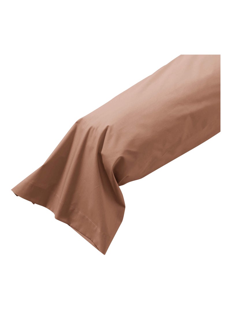Taie de traversin coton percale Marron - Kiabi