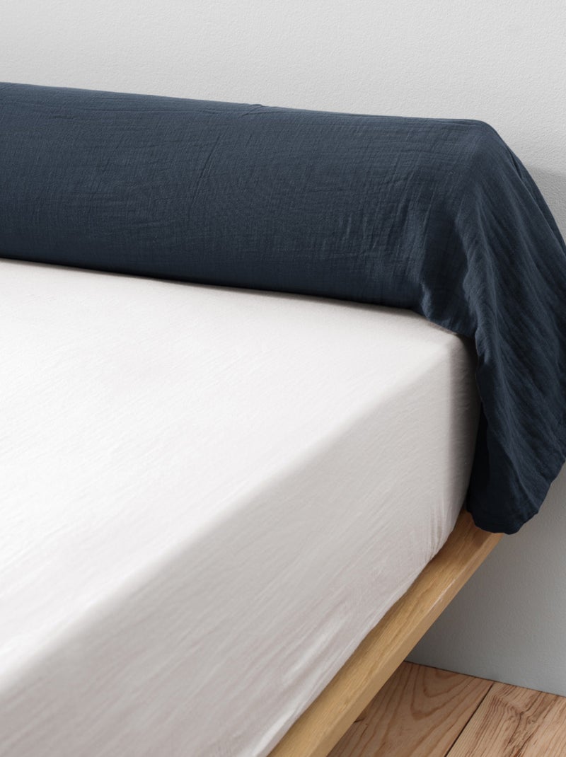 Taie de traversin double gaze Bleu marine - Kiabi