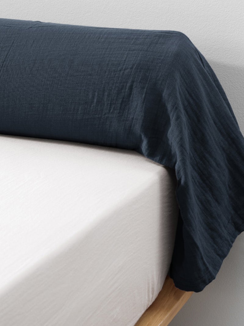 Taie de traversin double gaze Bleu marine - Kiabi