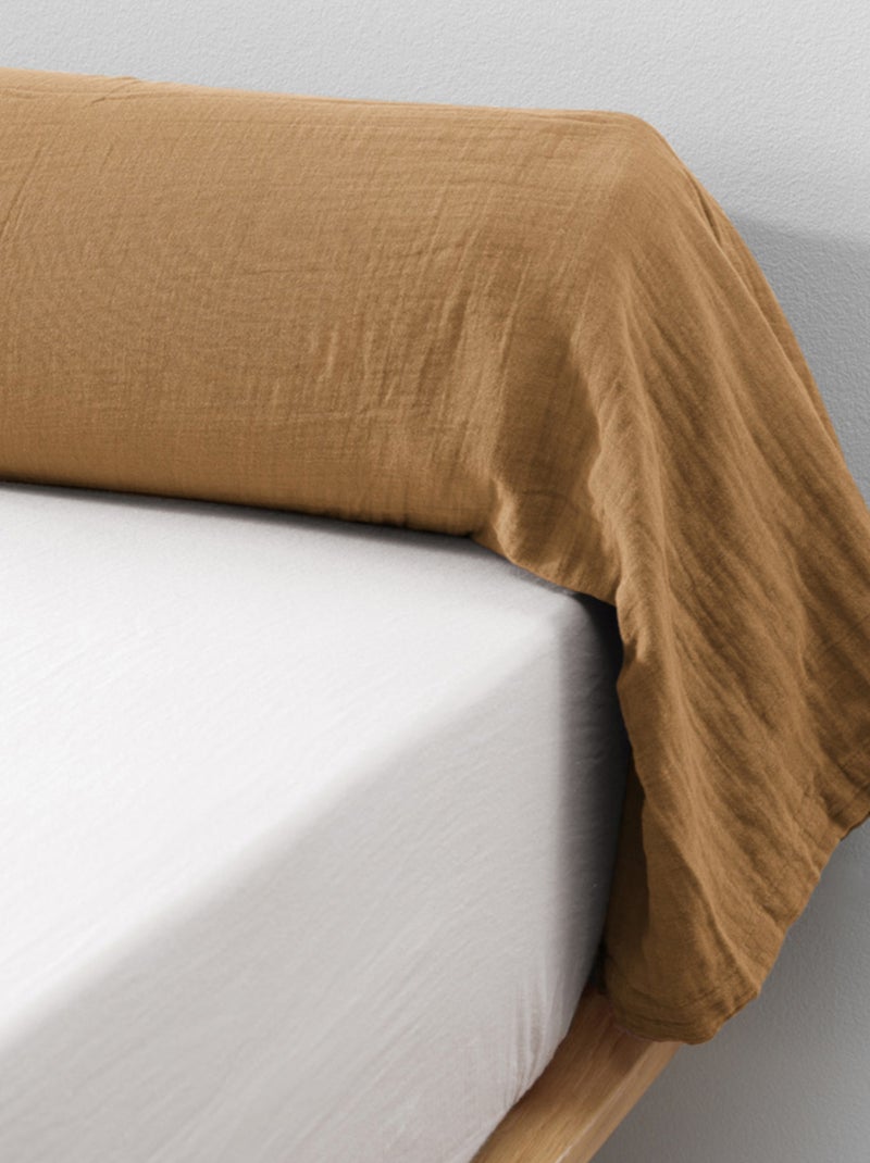 Taie de traversin double gaze Marron - Kiabi