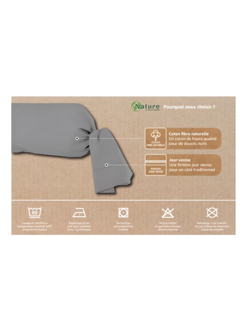 Taie de traversin en coton 45x185 cm PERCALE, par Soleil d'ocre - Kiabi