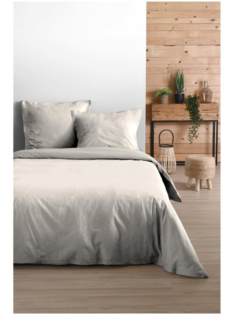 Taie de traversin en coton Eden Beige - Kiabi