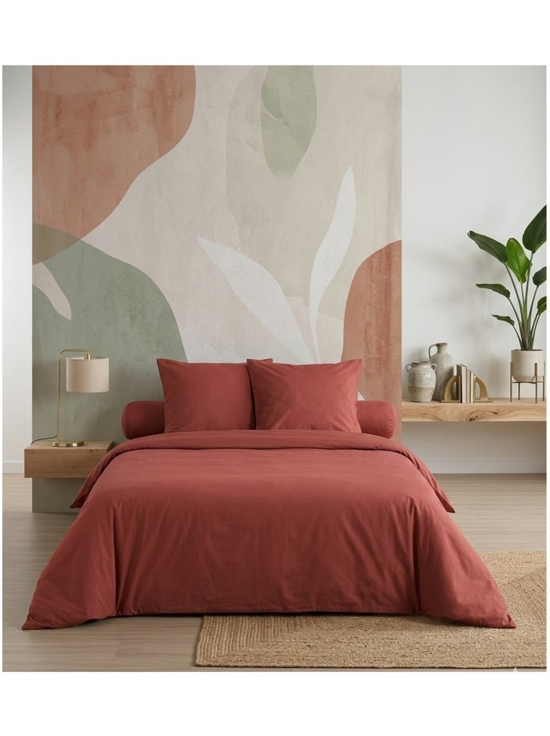 Taie de traversin en coton Eden Rouge - Kiabi