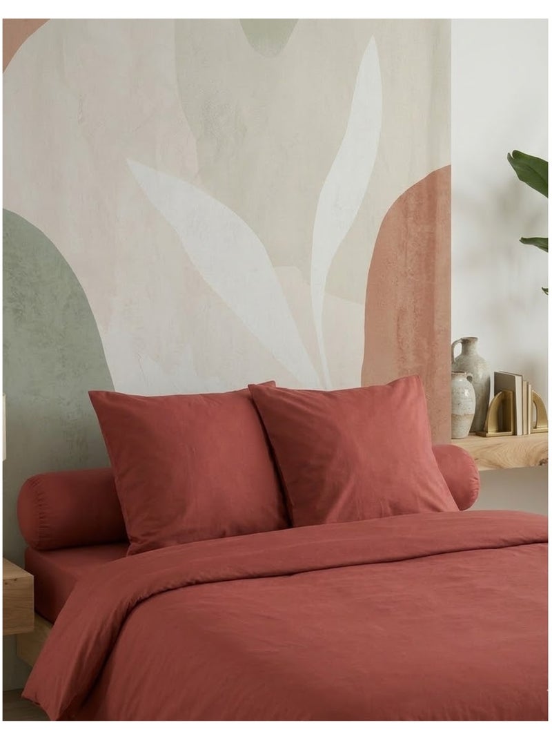 Taie de traversin en coton Eden Rouge - Kiabi