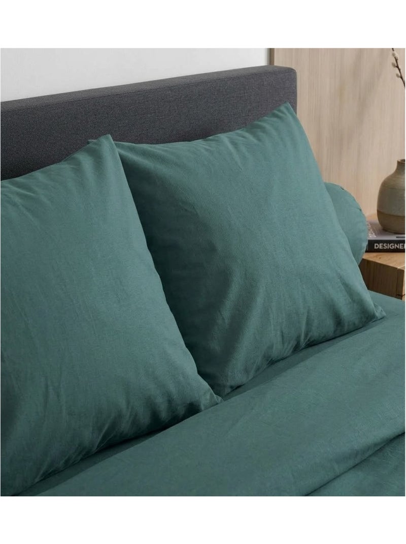 Taie de traversin en coton Eden Vert eucalyptus - Kiabi