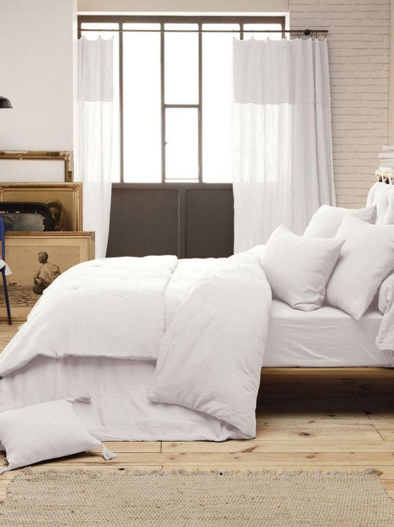 Taie de Traversin en Gaze de Coton Blanc - Kiabi