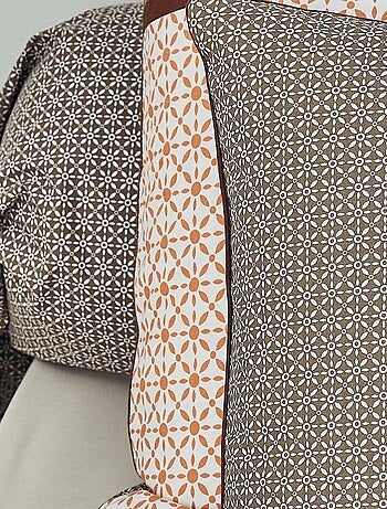 Taie de traversin en percale au style graphique