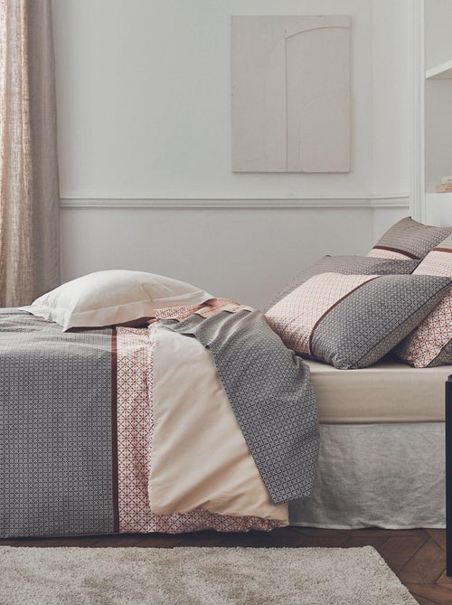 Taie de traversin en percale au style graphique - Kiabi