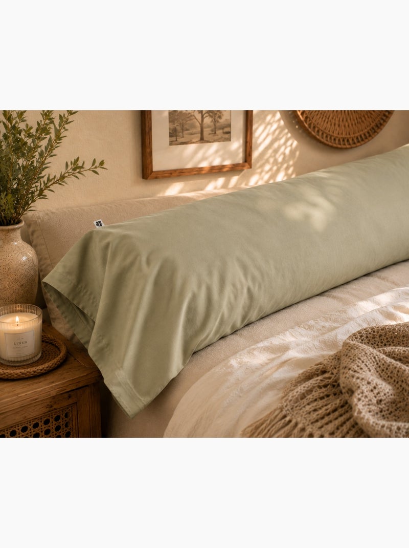 Taie de traversin en percale de coton perrine Vert Sauge - Kiabi