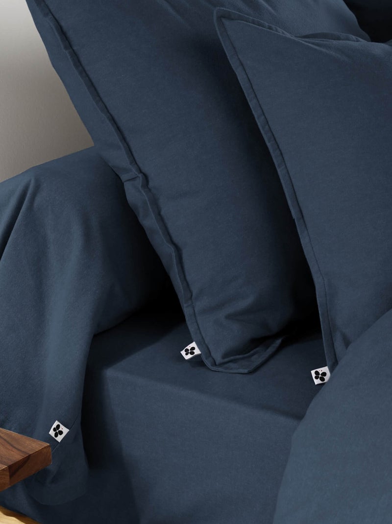 Taie de traversin flanelle Bleu marine - Kiabi