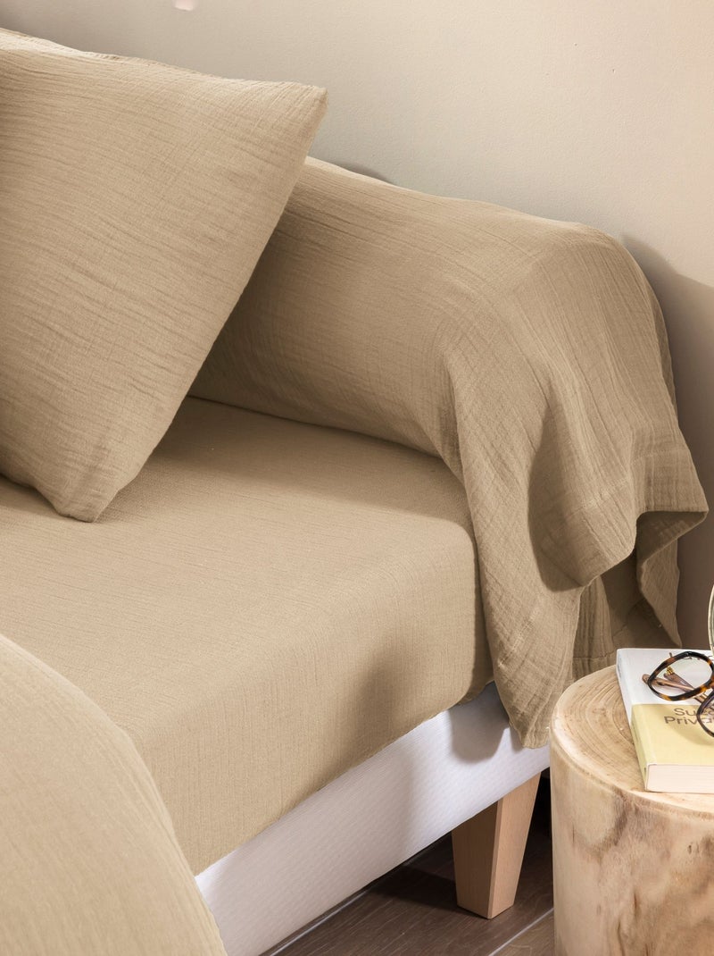 Taie de traversin gaze de coton NOA Beige - Kiabi