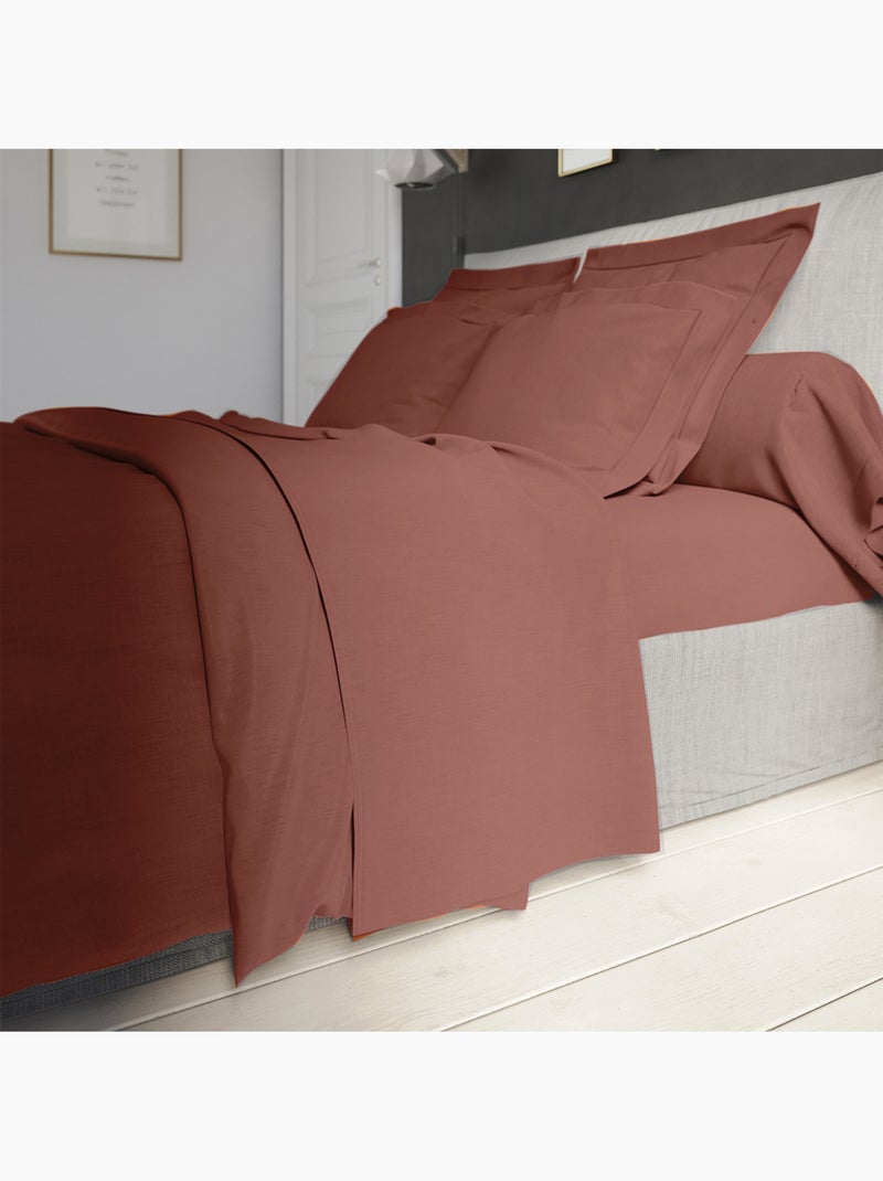 Taie de traversin Influence Percale   - DODO Brique - Kiabi