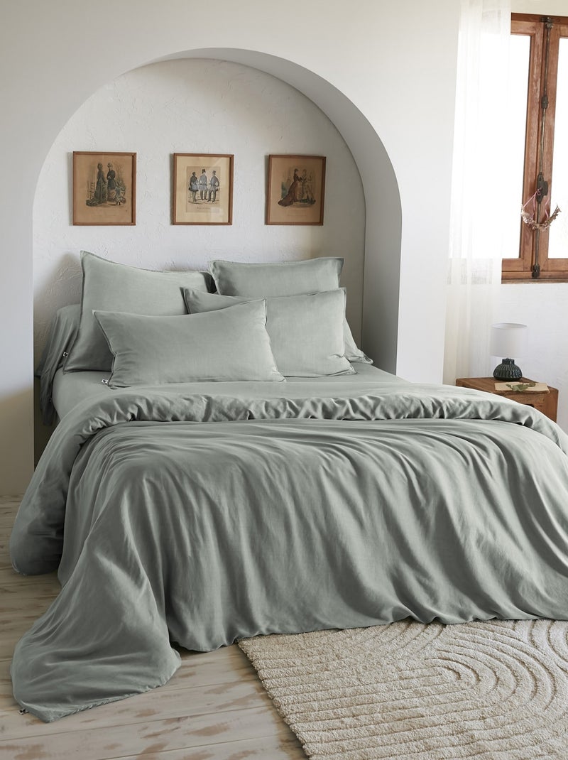 Taie de traversin lyocell uni Collection Lysandre Vert - Kiabi