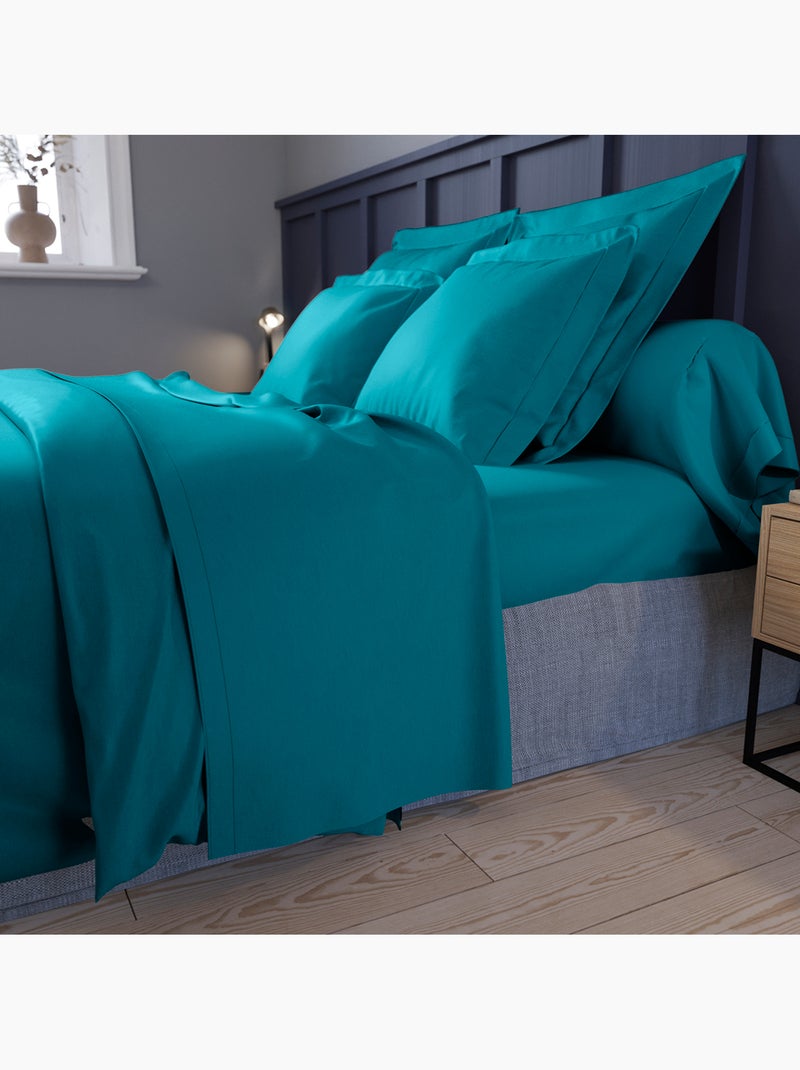 Taie de traversin Partition Satin de coton    - DODO Bleu canard - Kiabi