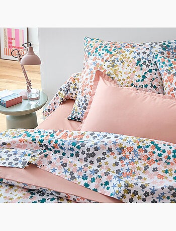 Taie de traversin percale de coton 80 fils motif floral