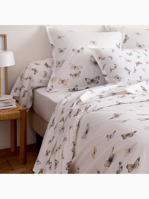 Taie de traversin percale de coton 80 fils motif papillons - Kiabi Taie de traversin percale de coton 80 fils motif papillons - Kiabi