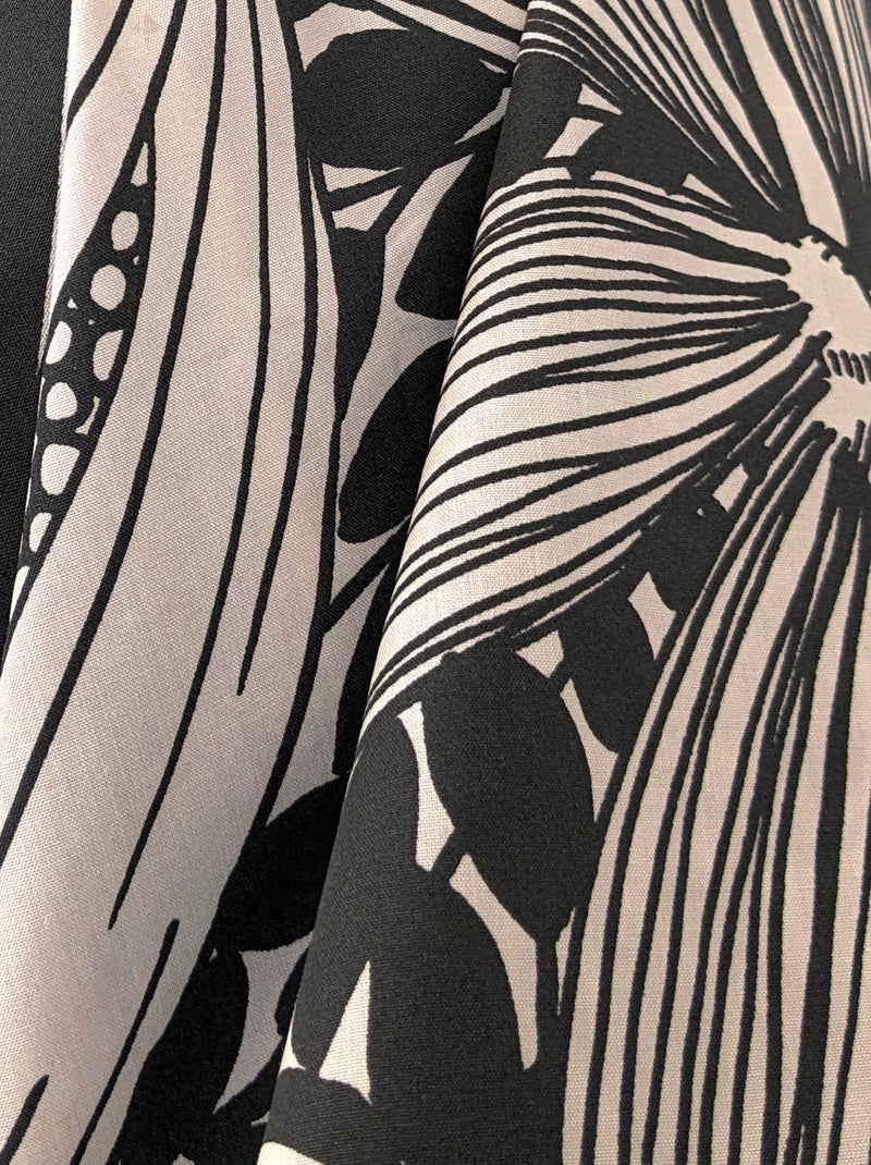 Taie de traversin percale de coton ALBA Beige/Noir - Kiabi