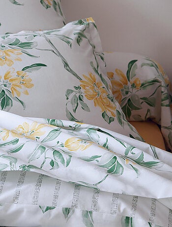 Taie de traversin percale de coton floral