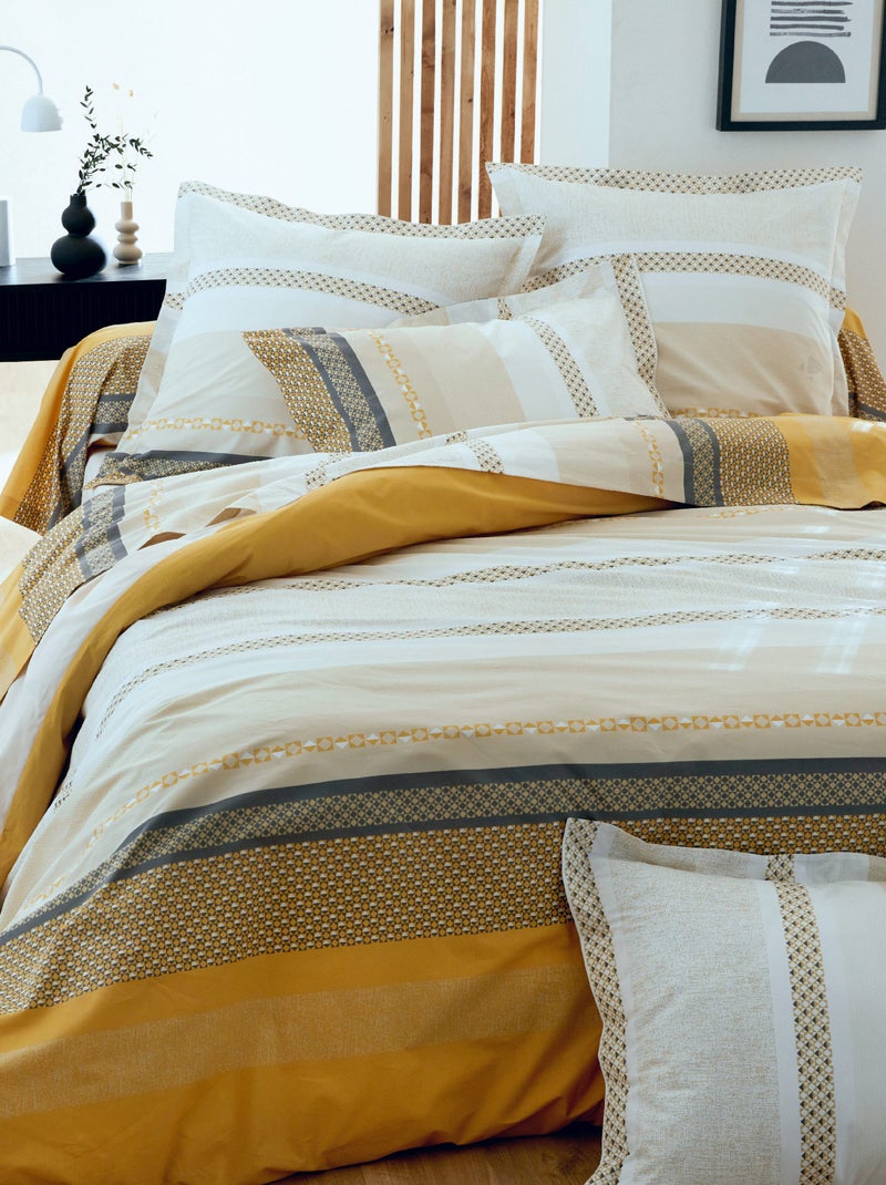Taie de traversin percale de coton MARLOW Jaune moutarde - Kiabi