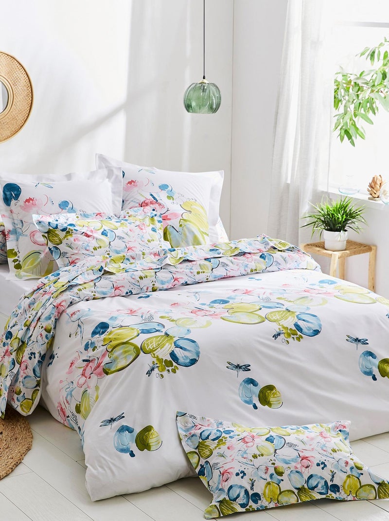 Taie de traversin percale de coton NENUPHAR Gris clair - Kiabi