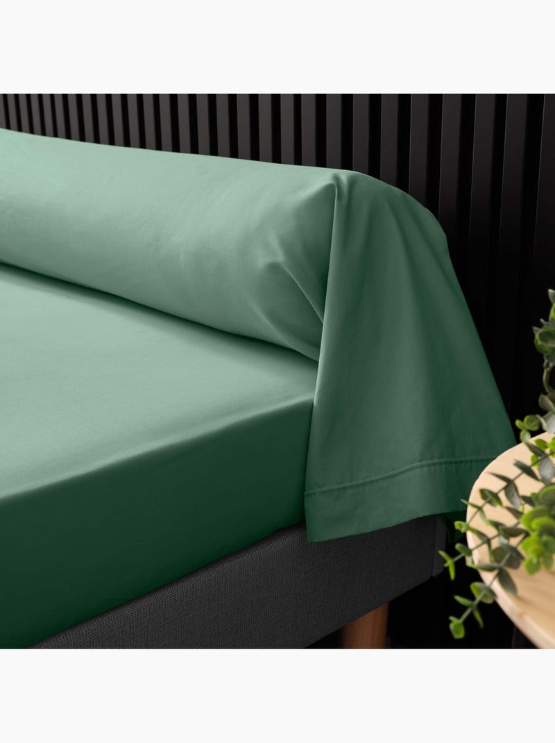 Taie de traversin percale de coton ORIGINE Vert tilleul - Kiabi