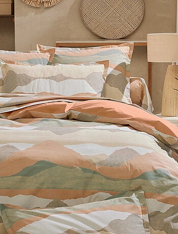 Taie de traversin percale de coton paysage abstrait