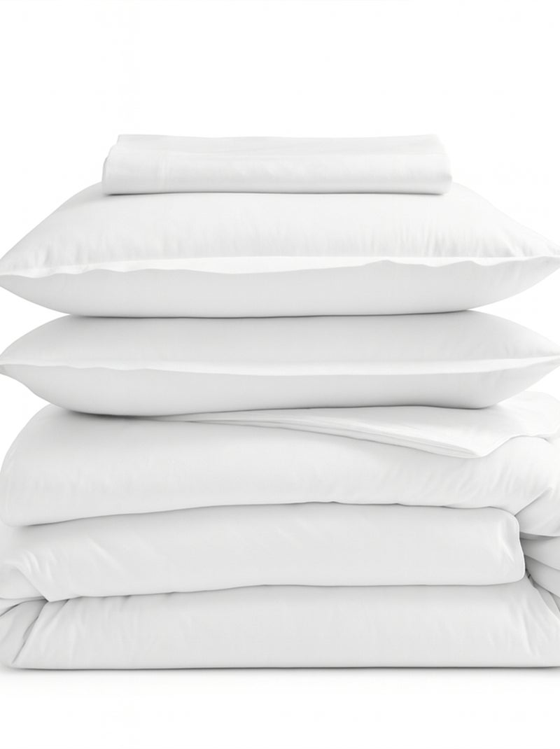 Taie de traversin percale de coton piquée unie Blanc - Kiabi