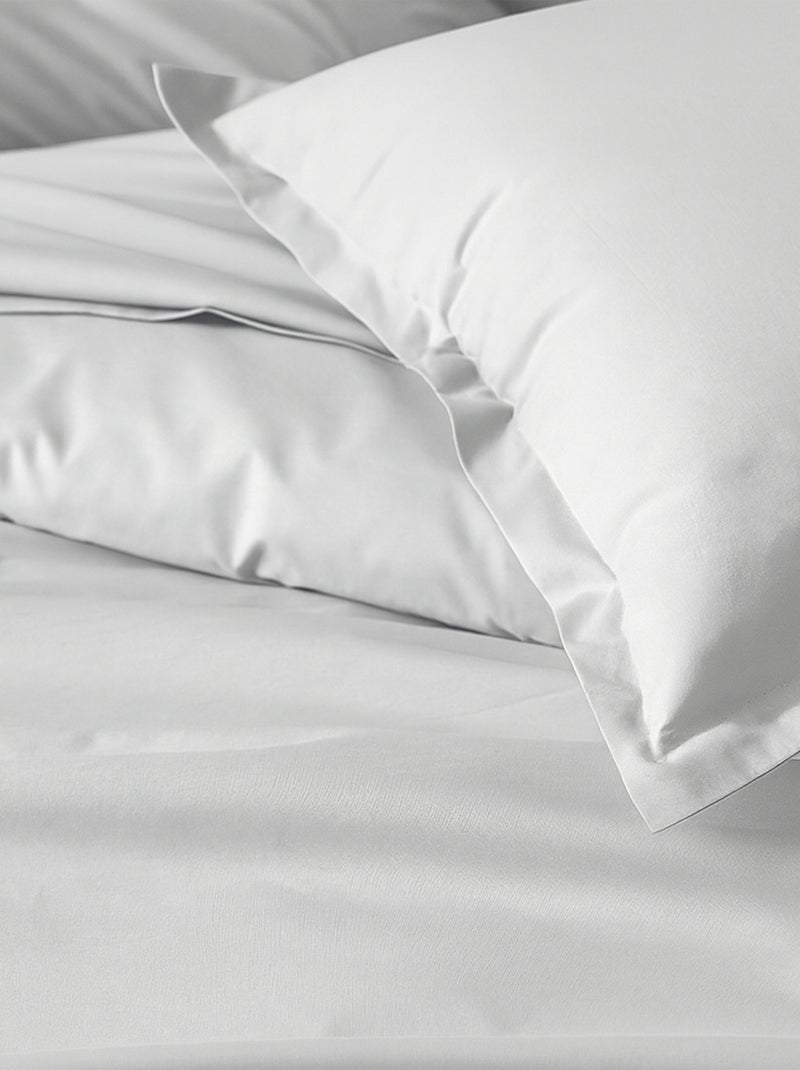 Taie de traversin percale de coton piquée unie Blanc - Kiabi