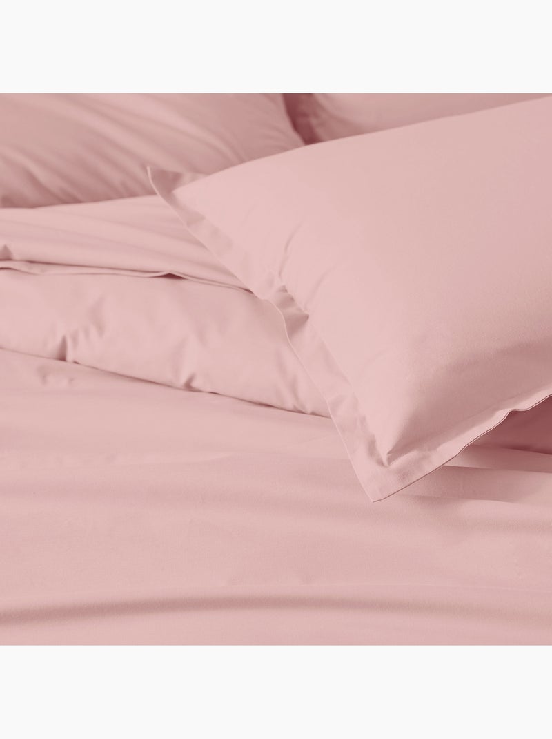 Taie de traversin percale de coton piquée unie Rose - Kiabi