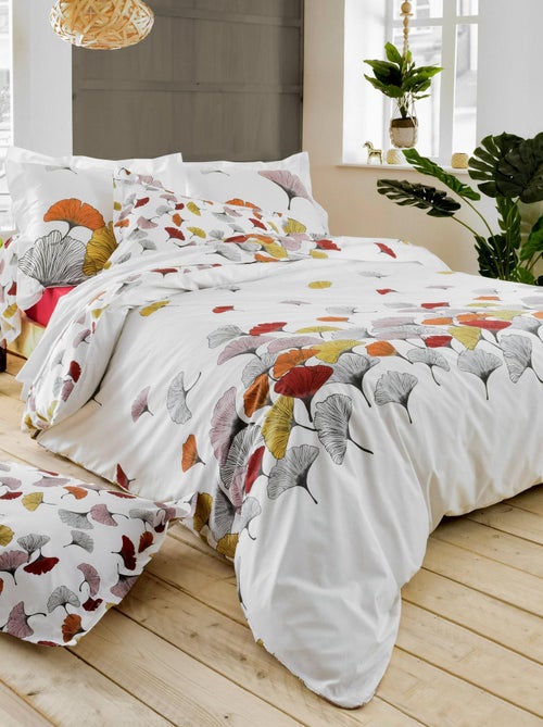 Taie de traversin percale pur coton GINKGO - Kiabi