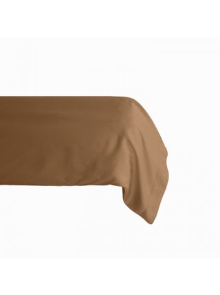 Taie de traversin percale pur coton peigné longues fibres 80 fils/cm² Vent du sud - Cognac - 43 x 19