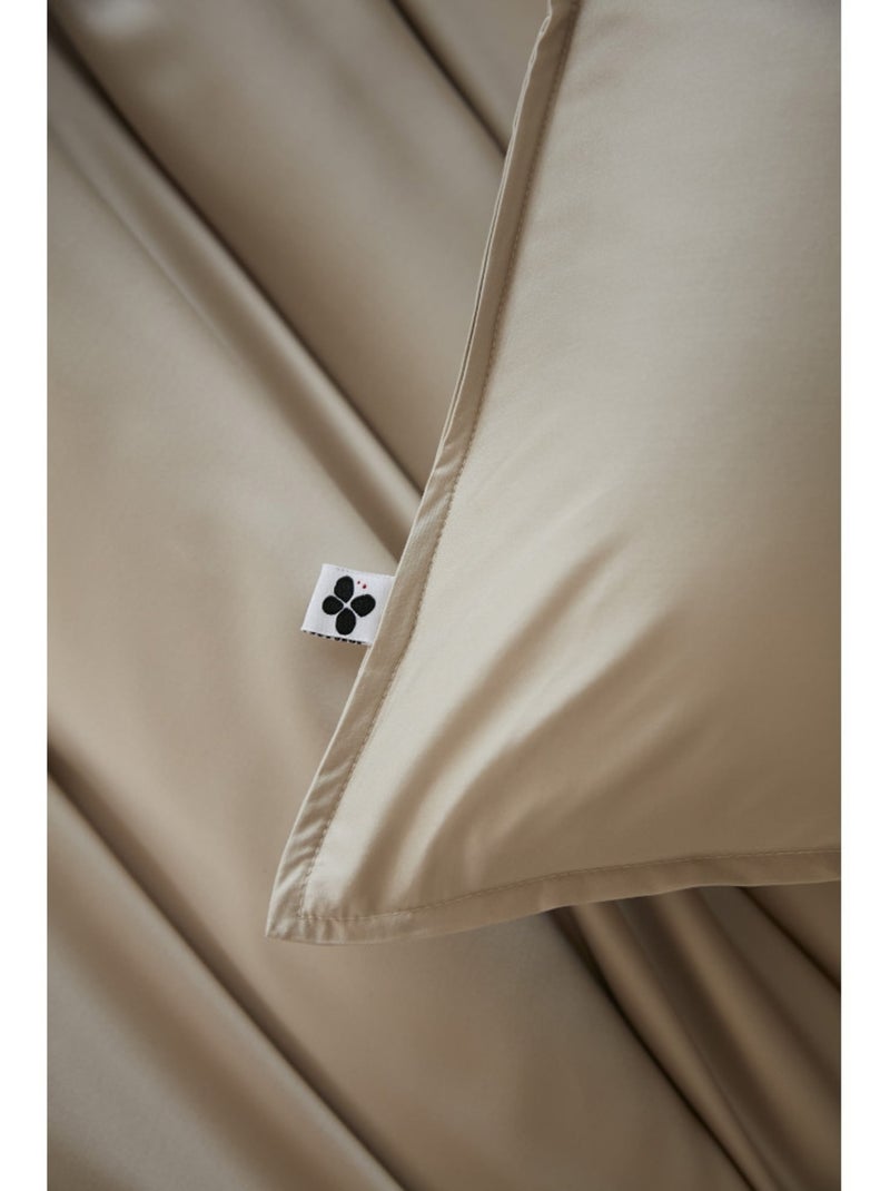 Taie de Traversin – Satin de Bambou –  Ultra douce - Salomé Beige naturel - Kiabi