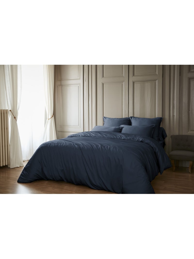 Taie de Traversin – Satin de Bambou –  Ultra douce - Salomé Bleu foncé - Kiabi