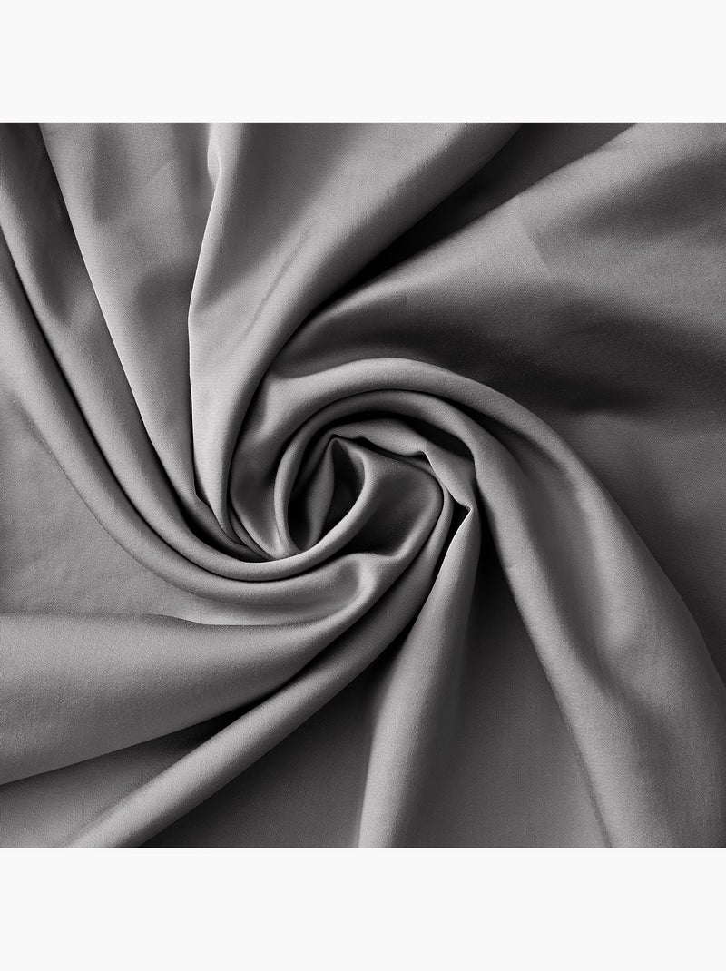 Taie de Traversin – Satin de Bambou –  Ultra douce - Salomé Gris Granit - Kiabi