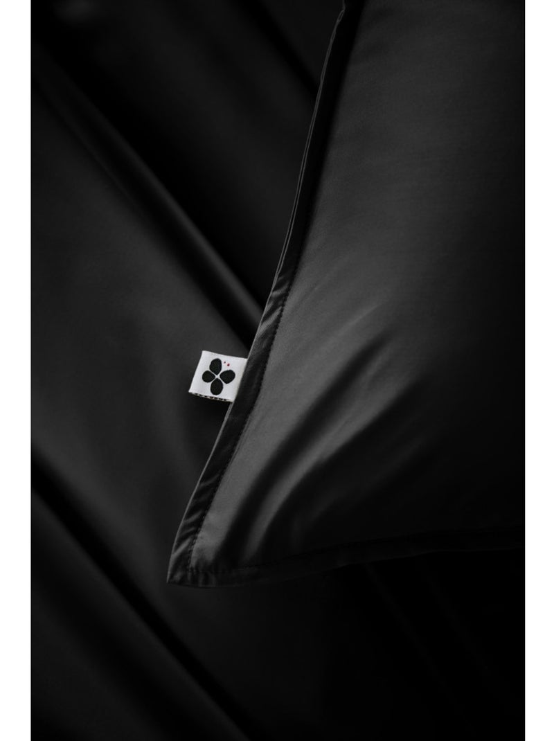 Taie de Traversin – Satin de Bambou –  Ultra douce - Salomé Noir - Kiabi