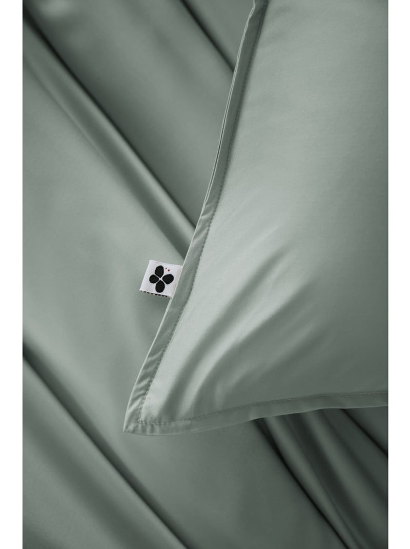 Taie de Traversin – Satin de Bambou –  Ultra douce - Salomé Vert eucalyptus - Kiabi