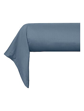 Taie de traversin satin de coton bleu