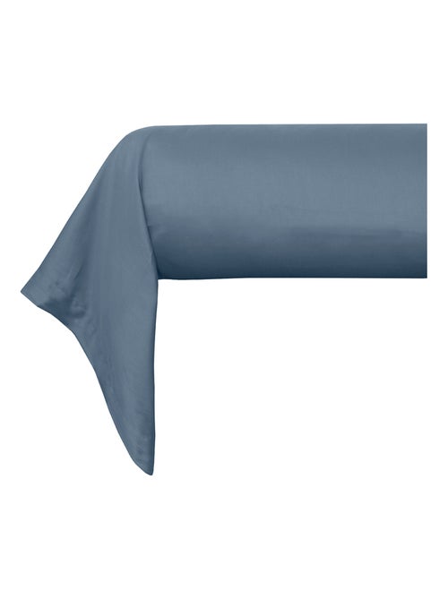 Taie de traversin satin de coton bleu - Kiabi Taie de traversin satin de coton bleu - Kiabi