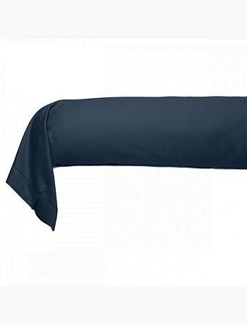 Taie de traversin satin de coton bleu