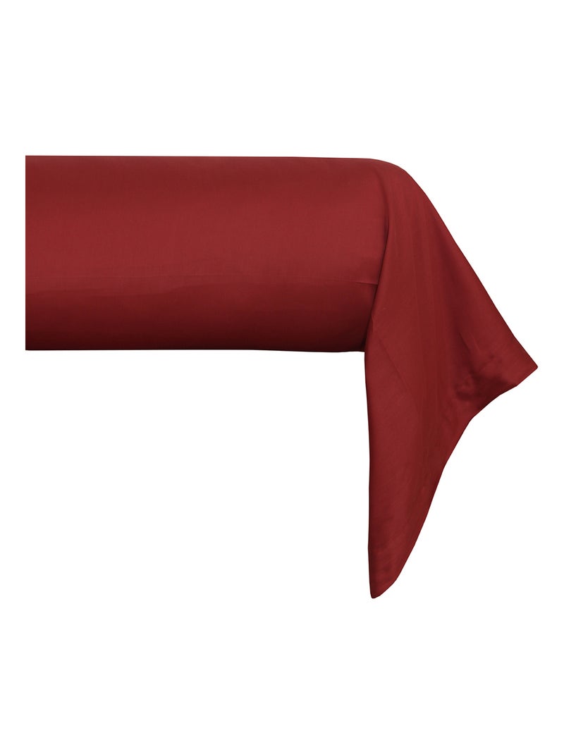 Taie de traversin satin de coton Bordeaux - Kiabi