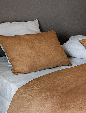 Taie de traversin SONATE lin lavé froissé