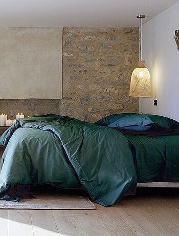 Taie de traversin uni percale de coton MANOIR