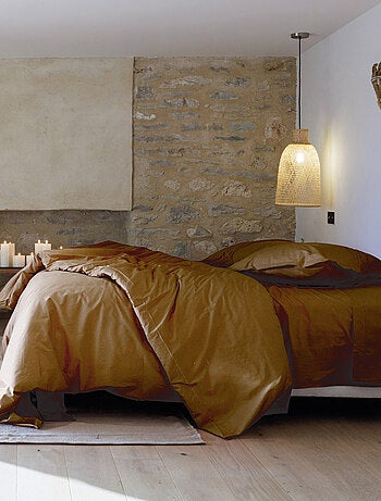 Taie de traversin uni percale de coton MANOIR