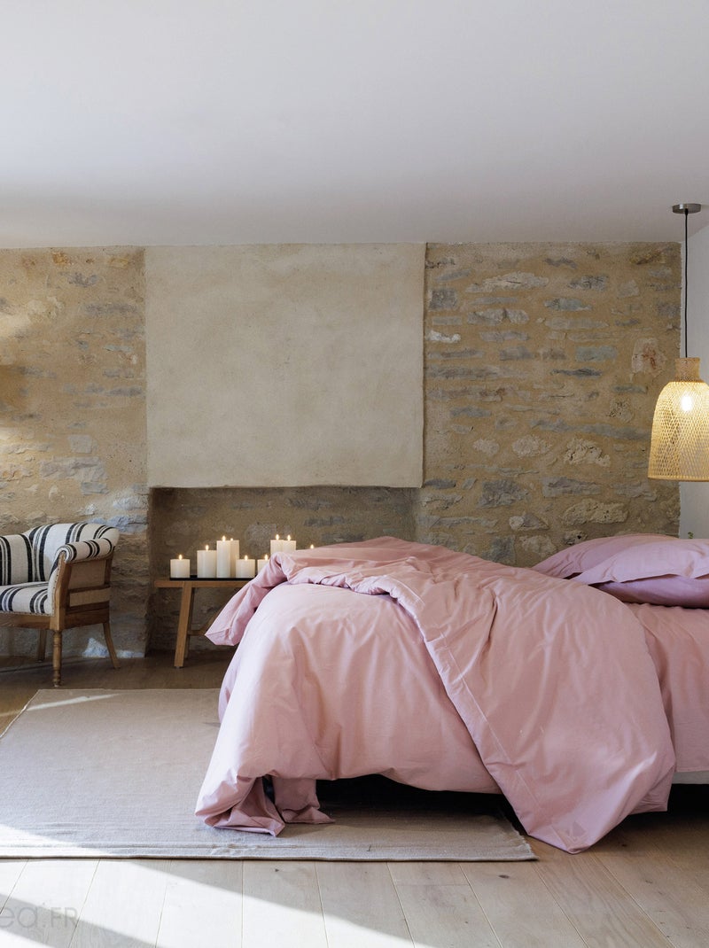 Taie de traversin uni percale de coton MANOIR Gris foncé - Kiabi