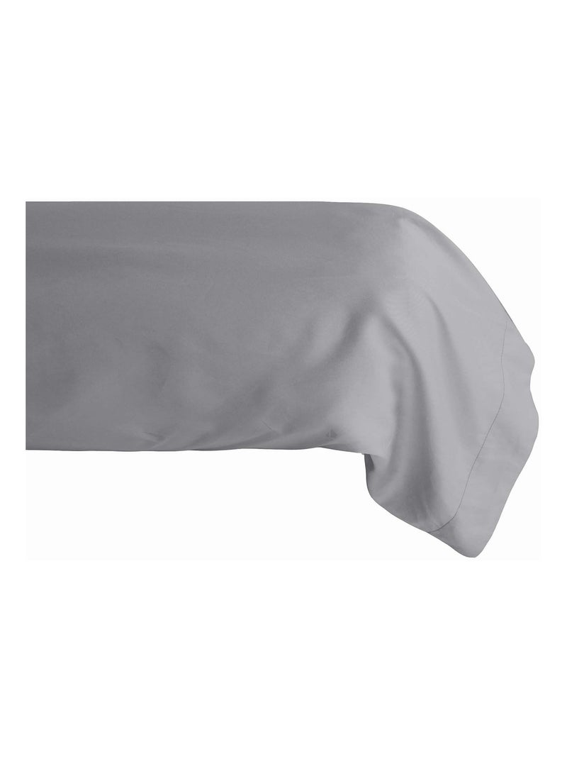 Taie de traversin uni percale de coton MANOIR Gris froid - Kiabi