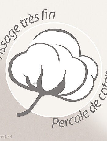 Taie de traversin uni percale de coton MANOIR