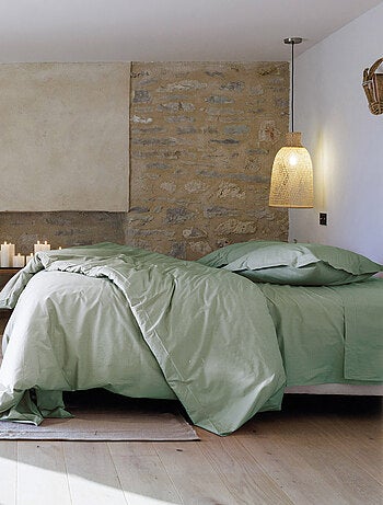 Taie de traversin uni percale de coton MANOIR