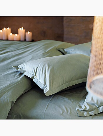 Taie de traversin uni percale de coton MANOIR