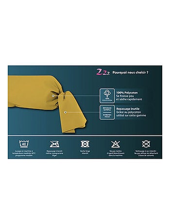 Taie de traversin uni ZZZ rouge