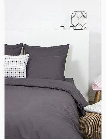 Taie d'oreiller unie polycoton 63x63 cm lin